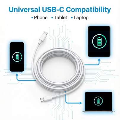 1-3pcs Portable Tangle-Free Type-C Data Cable, Flexible Skin-Friendly Material, Fast Charging Flat Cable, Easy Storage Anti-Knot Design, Compatible With Apple 17/16/15 Pro Max, Galaxy S25, Pro And More Type-C Devices, Dual-Scenario Charging Cable For Car And Home