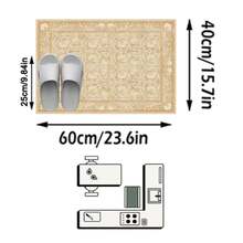 1pc Vintage Moroccan Floral & Stripe Pattern Soft Faux Wool Area Rug/Carpet/Mat, Suitable For Bathroom, Kitchen, Entryway, Hallway, Bedside, Living Room, Bedroom, Machine Washable 100% Polyester, Home Decor - Multicolor - View 15