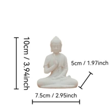 1件精美白色佛像摆件，适用于室内装饰、盆景、卧室、书架、多种场景、厨房、门厅、创意景观装饰、礼品 - 施無畏印如來 - 查看 2