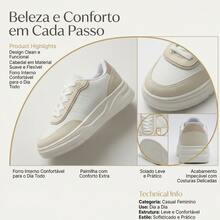 Women's Modern Platform Sneakers, Comfortable For Everyday Casual Wear, Stylish, Vacation, Lace-Up, Party, Office, Outdoor - 瓷 - 查看 5