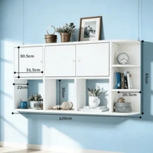 Estantes Flotantes Repisas De Pared Almacenamiento Para Sala Cocina - Blanco - Ver 2