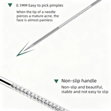 Cell Clip 8pcs, Ultra-Fine Acne Needle Set, Blackhead Clip, Tweezers, Beauty Salon Special Picking, Acne Scraping And Closing Tools, Stainless Steel Tweezers - Silver - View 5