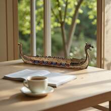 1 chiếc giá đỡ hương hình thuyền rồng phong cách Bắc Âu cổ điển, vật trang trí để bàn, trang trí tiền sảnh và phòng khách, quà tặng đốt hương sáng tạo, đồ trang trí nhà cửa độc đáo, món quà tuyệt vời. - B - Xem 3