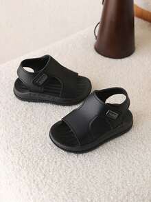 1 Pair Summer New Boys Sandals, Soft Sole Boys Shoes - Black - View 1