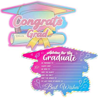 30 Piezas Tarjetas de Consejos de Graduación para Graduados-Clase de 2026 Universidad Escuela Secundaria Escuela Superior Universidad Juego de Graduación Actividad Favor de Fiesta de Graduación Suministros Decoraciones-Mejores Deseos y Consejos
