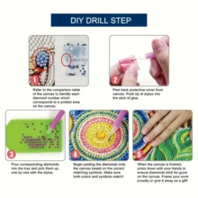 Bộ tranh đính đá hình chuồn chuồn và bướm (1 chiếc) kèm tinh thể acrylic - Mặt dây chuyền nghệ thuật đính đá tròn và không đối xứng tự làm, trang trí tường chủ đề động vật và dây treo dành cho người lớn. - Xem 8