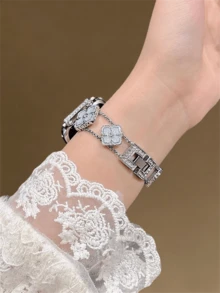 Dây đeo đồng hồ bằng da thật cao cấp, tương thích với các dòng Ultra/SE/Series 11/10/9/8/7/6/5/4/3/2/1 có kích thước 38/40/41/42/44/45/46/49mm. - lá bạc - Xem 4