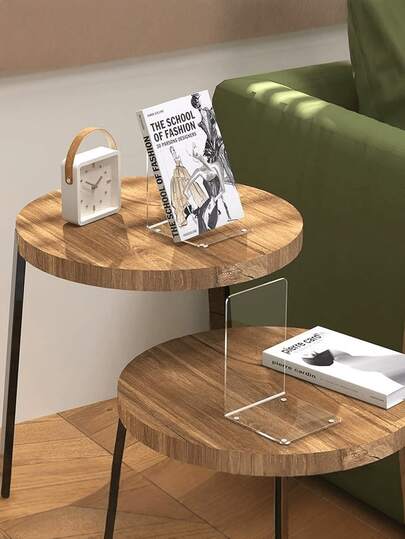 2 piezas de soportes acrílicos para libros, sujetadores de libros transparentes adecuados para estanterías, soportes decorativos para libros pesados, CD, archivos, videojuegos