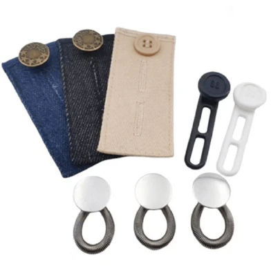 一套8个可调节可拆卸圆形牛仔裤/休闲裤腰部延长扣，男女通用腰部扩展扣，孕妇腰部延长扣，裤腰调节扣