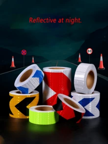 Reflective Arrow Safety Tape - Waterproof High-Visibility Auto & Truck Warning Strip Self-Adhesive Honeycomb Reflective Tape For Vehicle & Road Safety - A - View 9