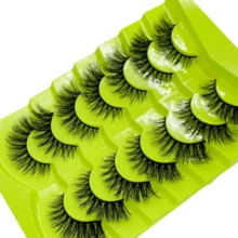 Faux cils style fée, naturellement épais, convenant aux yeux de chat et au maquillage pointu, sans allergène, 7 paires, parfait pour sublimer votre look - Noir - Voir 4