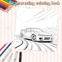 TURBO HATCH HEROES CAR Coloring Book For Adults Cute Cozy Daily Activities Irregular Patterns For Relaxation (Cozy Spaces Coloring) - Hot-blooded Hatchback (Alien) - View 8