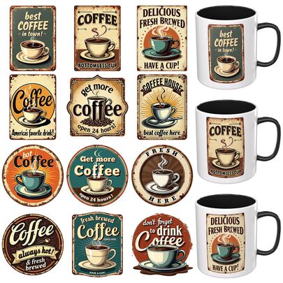  XRTHGS 12PCS/SET UV DTF Cup Wraps Style Self-Adhesive Sticker For Coffee Cups, Water Bottles, Home Decor, Laptops And Refrigerator DIY Crafts(Mug Not Included)