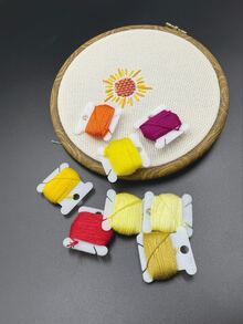 50pcs/Set Cross Stitch Floss With Bobbins, 50 Random Colors, 6-Strand 8m Length, Suitable For Cross Stitch, Ribbon Embroidery, Friendship Bracelets, Weaving, Beading, Fabric Crafts, Greeting Cards, Holiday Decorations And Various DIY Projects - Cross-stitch Thread Wrapping - View 6
