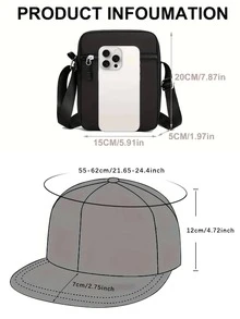 1pc/2pcs Letter A Design Print Y2K Streetwear Baseball Cap & Crossbody Bag Set, Adjustable Unisex Hat & Shoulder Bag, Gift For Yourself And Friends - Multicolor - View 9