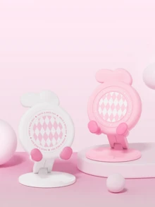 1个可爱卡通猫耳桌面手机支架，耐用可折叠人体工学桌面支架，适合日常办公使用，多角度观看 - 彩色 - 查看 5