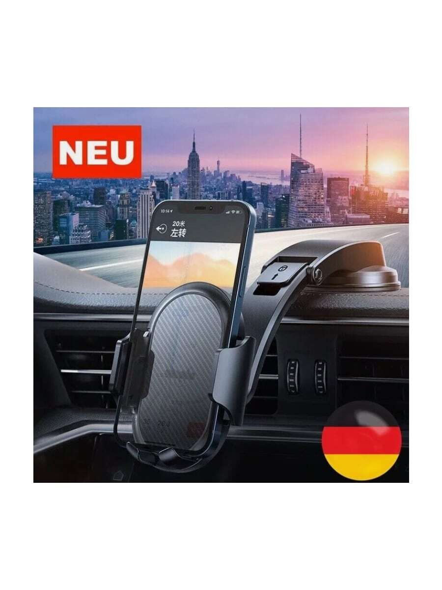 Mobile Phone Holder Car Dashboard Universal Vehicle Mobile Phone Smartphone Holder 360° High Temperature Resistant Strong Suction Cup Suitable For Smartphones With A Width Of 60-85mm DE - Black - View 1