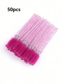 200支装水晶粉/黑色精致睫毛刷、眉刷、化妆刷套装，适用于睫毛嫁接修饰、眼影刷、螺旋刷 - 無色 - 查看 11