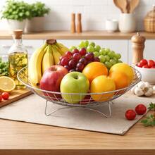 Fruteira Centro de Mesa Rio em Aço Cromado para Cozinha - N011 - Prata - Visão 4