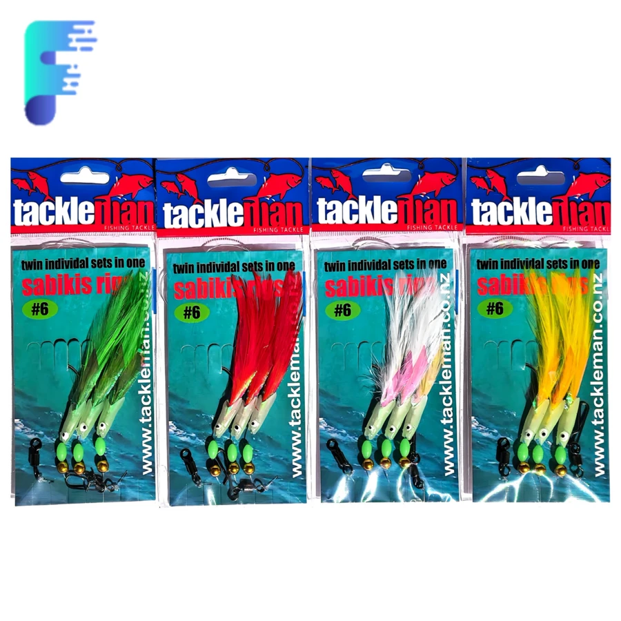 3 Hook/Set Luminous Fish Head Fishing Lure Single Hook Tack Bait Jigs Worm Fishing Sabiki String Hooks