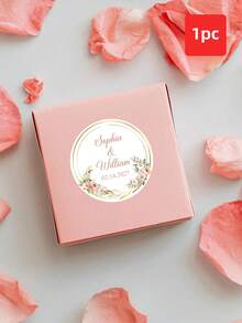 1-120pcs Custom Name Labels, Personalized Round Text Stickers, Customizable Thank You Stickers, Custom Text Wreath Stickers, Perfect For Weddings, Birthday Parties, Gift Boxes, Gift Bags, Invitations, Various Occasions, Elegant, Romantic, Stylish, Beautiful Floral Crown Design, Creative & Versatile, Ideal Gift For Husband, Wife, Boyfriend, Girlfriend, Friends, Family, Great For Weddings, Engagements ,Diy Kits - Multicolor - View 55