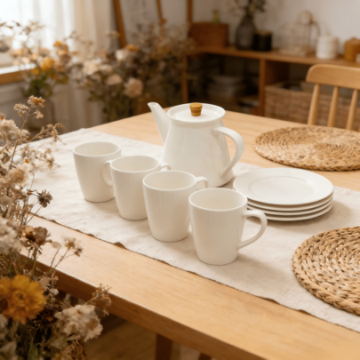 Ceramic Coffee Cup & Saucer Set, European Style Mug