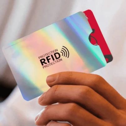 5/10/15/20个装混色RFID屏蔽卡套 - NFC屏蔽，防盗身份证和信用卡保护套，几何图案设计