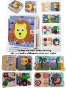 Giraffe Themed Felt Busy Book, Interactive Educational Quiet Book, Portable Sensory Activity Board To Improve Fine Motor Skills And Cognitive Development, Early Learning Travel Toy With Animal, Shape, Color And Number Themes, Soft Fabric Activity Book For Creative Play - Multicolor - View 14