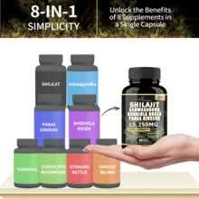 Miriyalyad Shilajit 9000mg, Rhodiola Rosea 1000mg, Panax Ginseng 1500mg, All-In-One, 60 Capsules Supplement Fitness Edible Dietary Healthcare Gut Support Vitamin - 2PCS - 查看 3