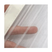 1 pieza Puerta de malla magnética extra grande de color blanco, mosquitera de uso doméstico de verano, puerta de pantalla de cierre automático para dormitorio, balcón, cocina, cortina de malla transpirable, cortina de puerta de gasa magnética suave para el verano - Rayas blancas magnéticas - Ver 6