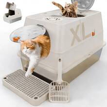 Extra Large Stainless Steel Cat Litter Box Set. Premium Stainless Steel, Easy To Clean And Splash-Proof. Includes A Litter Scoop, Step Pedal, Anti-Slip Mat And Deodorizing Carbon Pack. - XL - View 9