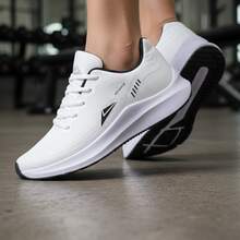 Women's Lightweight And Comfortable Athletic Sneakers For Running And Gym - Trắng/Đen - Xem 7