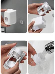 1. 壁挂式自动牙膏挤出器，无需打孔，可安装在浴室、卫生间墙壁上。这款自动牙膏分配器兼具壁挂式牙刷架和挤出器功能，无需电源，采用塑料材质，是简化牙膏挤出的浴室配件，适合返校季和居家使用。 - 彩色 - 查看 7