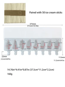 1pc 8-Cavity Fruit & Animal Shaped Ice Cream Mold, DIY Ice Cream Mold, Comes With Lid And 50pcs Wooden Sticks - Multicolor - View 22