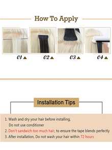 #99J 30g 20pcs Straight Tape In Human Hair Extension. 18-28inch. Silky Seamless Invisible For Thin Hair Woman. Add Volume & Length. Natural Look. Top Quality Blue Tape In Hair Tape. - S99J - View 7