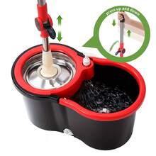 BN BY NEE This Spinning Mop And Bucket Set With A Water Filter Is Perfect For Bathroom Use. It Includes A 360° Rotating Mop Bucket System, Three Microfiber Mop Replacement Heads, And A 61-Inch Adjustable Stainless Steel Handle For Effective Floor Cleaning. - Kích thước thông thường (nhỏ) - Xem 5