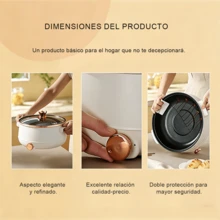 Olla eléctrica multifunción, abertura de 28 cm de ancho, recipiente interior antiadherente para facilitar la limpieza, ajuste de calor de tres velocidades, para cocinar al vapor, hervir, saltear y guisar, todo en uno, un electrodoméstico muy práctico. - Tipo de Enchufe A USA (110-127V) - Ver 8