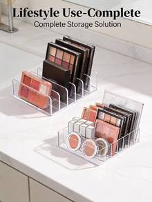 7/8 rutnät transparent akryl makeup-palettorganisatorbox - transparent ögonskuggspalettställ och kosmetikförvaringsställ - platsbesparande skrivbordsorganisator, garderob, badrumsskåp - lämplig för sovrum, heminredning och makeupstation - Multifärgad - Visa 7