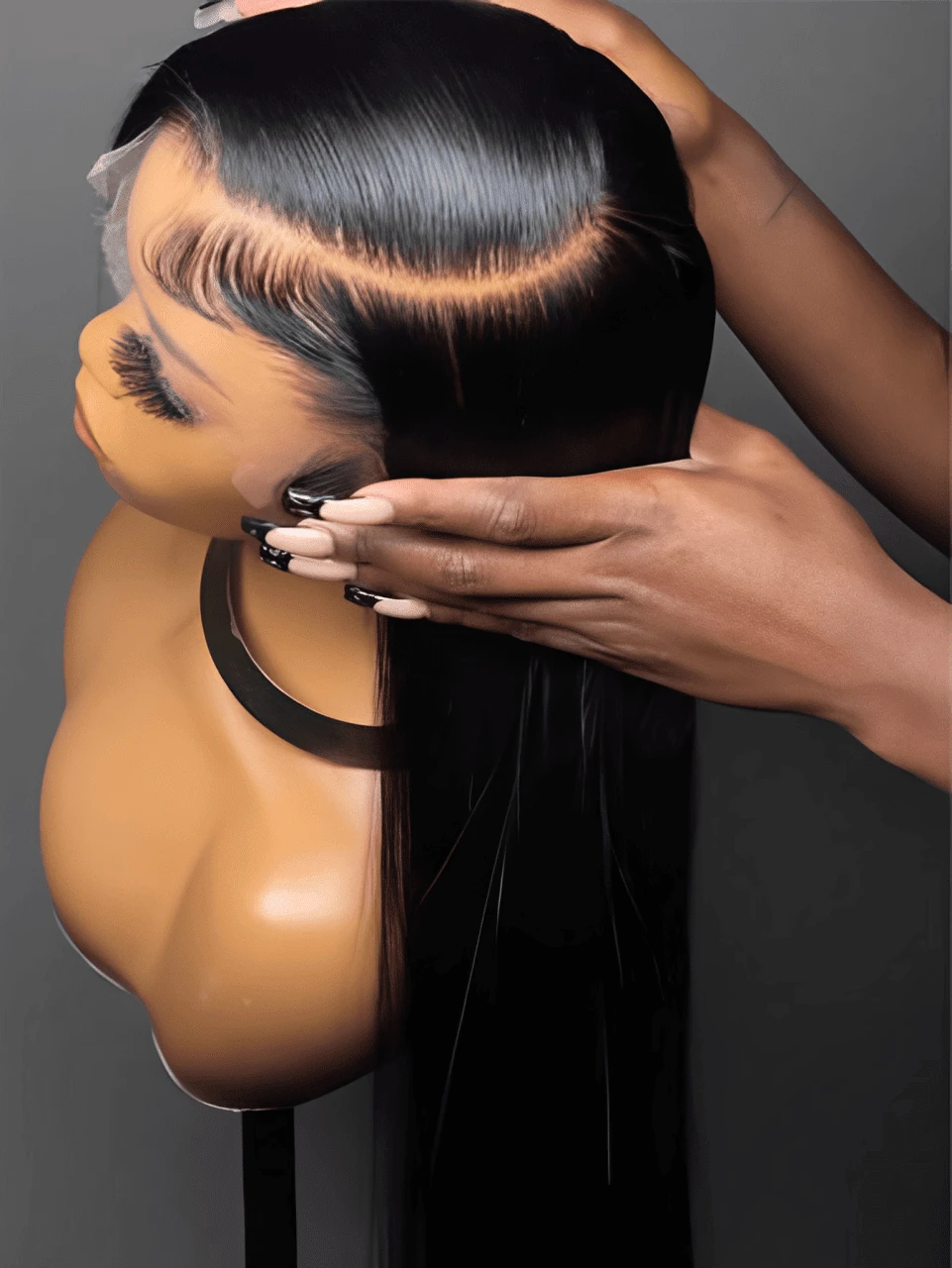 42 Inch Wig Human Hair 250 Density 13x6 Lace Front Wigs Human Hair Pre Plucked With Baby Hair 15A Glueless Straight Frontal Human Hair Wigs For Women - Natural Black - 查看 1