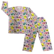 Pijama Manga Longa Menina 100% Algodão Confortável Estampado 1 ao 16 anos - Multicolorido - Visão 5