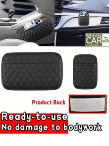 Universal Car Seat Back Storage Bag, Waterproof Faux Leather Organizer Pouch, Multi-Function Phone & Document Holder - A - View 4