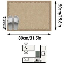 1 pieza Alfombra moderna y minimalista con patrón de onda geométrica, alfombra de felpa sintética, adecuada para baño, cocina, entrada, pasillo, mesita de noche, sala de estar, dormitorio, felpudo lavable a máquina para todo el año, decoración del hogar - Multicolor - Ver 12