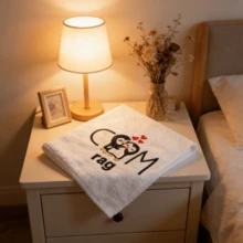 1pc 30*30cm Embroidered Letter Funny Washcloth, Suitable As Gifts For Boyfriend, Wedding/Honeymoon, Thanksgiving, Christmas, Valentine's Day, Partner's Birthday, Anniversary, White Elephant, Gag Gifts - White - View 3