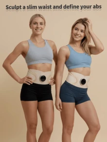 新款8种模式EMS塑形瘦身腰带，16级震动加热按摩，2500mAh电池持久续航，燃脂瘦身，女士经期暖身，男女通用腰部燃脂按摩，全身瘦身按摩器，理想礼物 - 彩色 - 查看 4