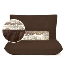 Printed Double Bedspread 03 Pieces With Ruffle And Pillowcases - Soft Light Immediate Shipping - Rỉ Nâu - Xem 2