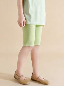 8 chiếc quần legging mỏng màu trơn có viền bèo cho bé gái, mềm mại, thoải mái, kiểu dáng tối giản, dễ phối đồ mặc hàng ngày, thích hợp cho mùa xuân và mùa thu. - Nhiều màu - Xem 8