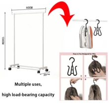 1pc Freestanding Bedroom Clothes Hanger Rack With Wheels, Multi-Layer Storage Coat Rack - Multicolor - View 11