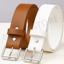Simple Casual PU Leather Buckle - Caramel và Trắng - Xem 1