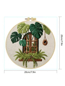 刺绣套装，15x15厘米/5.9x5.9英寸，20x20厘米/7.9x7.9英寸，刺猬图案，手工DIY刺绣套装，适合成人初学者，包含绣布、说明书、绣绷和绣线，可作为礼物送给朋友或家人，是居家和办公室的手工艺术品。 - A - 查看 8