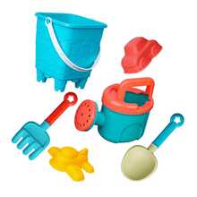 14/16Pcs Kids Beach Toy Set – Durable Plastic Sand & Water Play Kit With Beach Bucket, Watering Can, Digging Tools & Molds (Fish/Boat/Car/Crab/Turtle/Star/Train/Seahorse), Ideal Summer/Birthday Gift, Beach Pool Sand Digging & Water Fun - Multicolor - View 6
